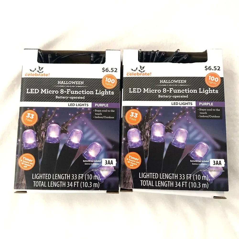 Halloween Led Micro Lights Purple 8 Function Indoor Outdoor Home Decoration